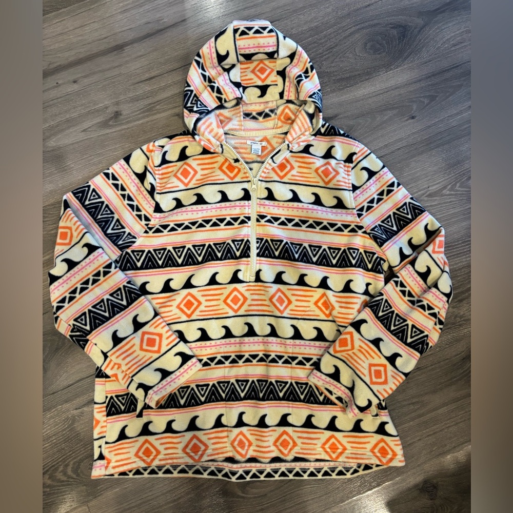 O'Neill Fleece Hoodie with Tribal Pattern Size XXL
